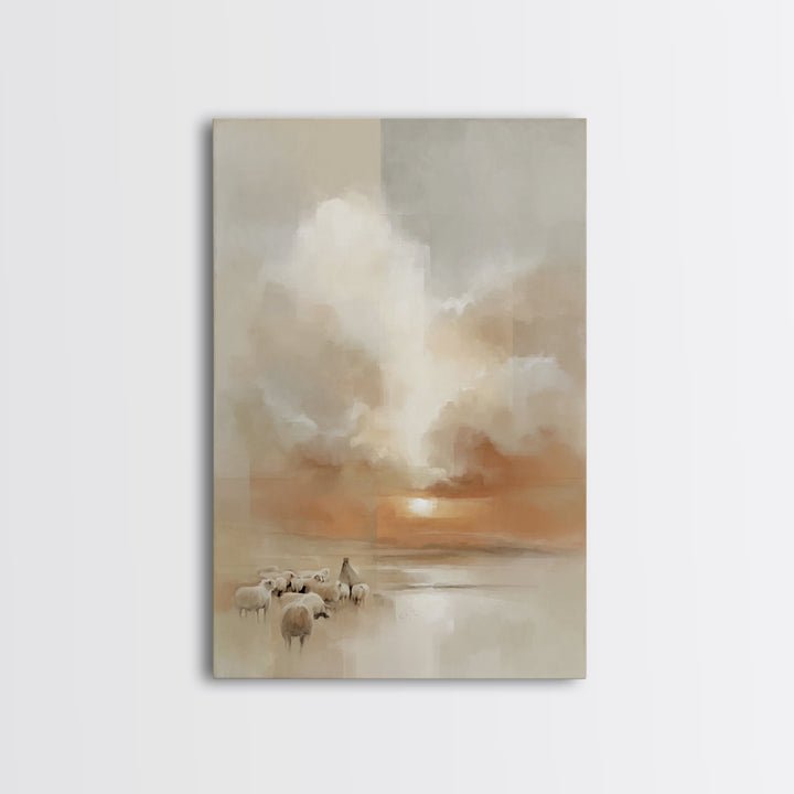 Heavenly Dawn – Framed Canvas Print – Christian Art Canvas – Christmas Wall Art – Christian Painting – Christian Decor – Subtle Christian A