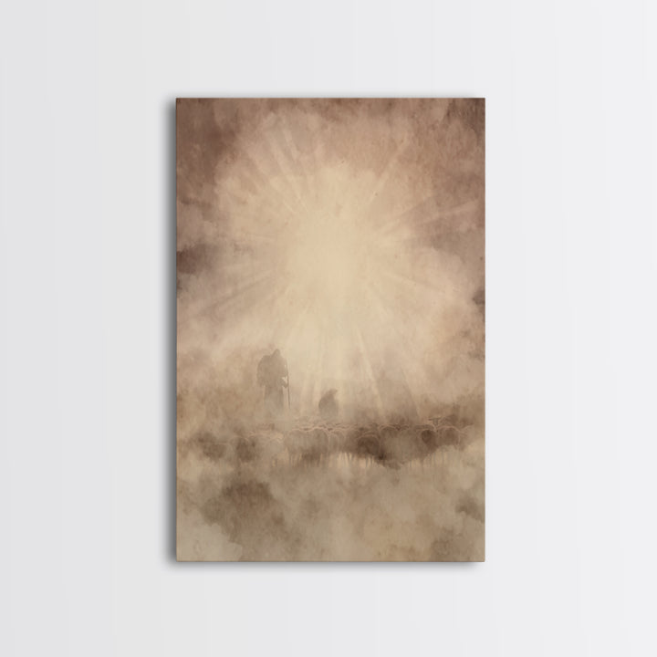 Divine Light – Framed Canvas Print – Christian Art – Christian Wall Art – Christian Art Canvas – Moody Christian Art – Christmas Wall Art –
