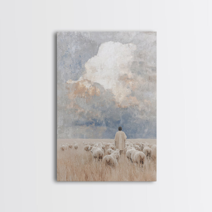Field Of Mercy – Framed Canvas Print – Christian Wall Art – Christian Art Painting – Pastoral Scenery – Christian Art Canvas – Christian De