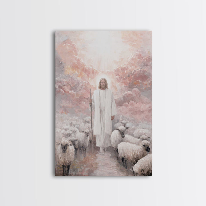 Guiding Heaven – Framed Canvas Print – Christian Christmas Art – Christian Art – Jesus Painting – Christian Art Canvas – Christmas Wall Art