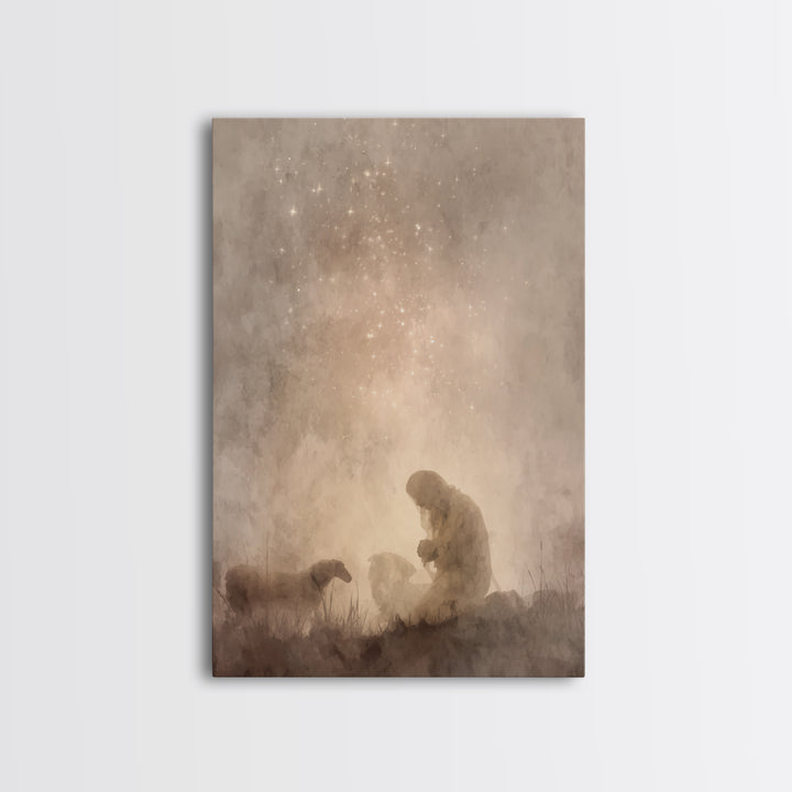 Night Of Prayer – Framed Canvas Print – Christian Wall Art – Christian Painting – Christian Art Canvas – Subtle Christian Art – Christian D