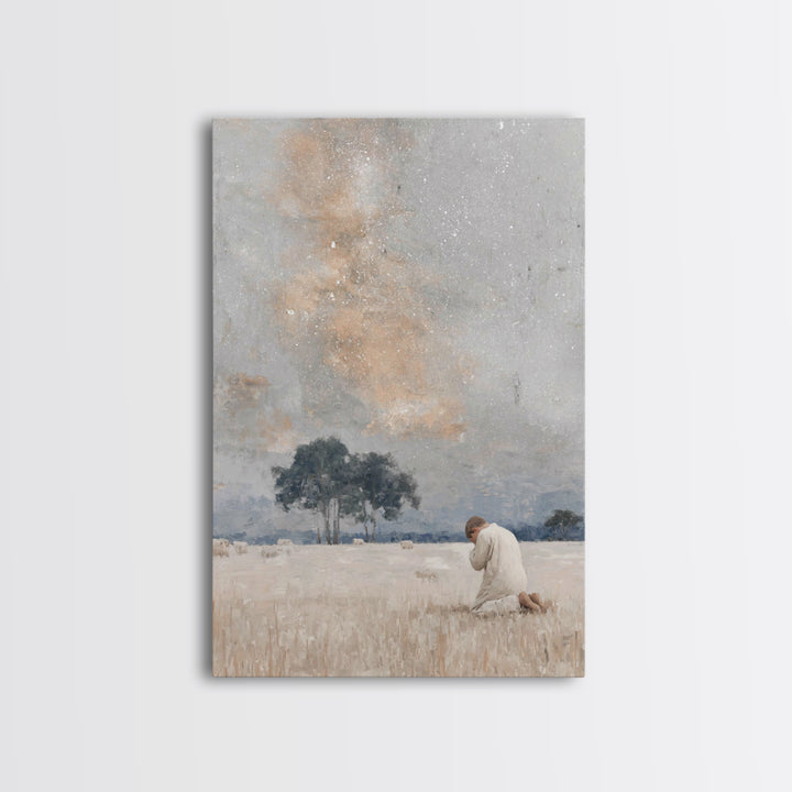 Fields Of Devotion – Framed Canvas Print – Christian Art Canvas – Christian Wall Art – Modern Christian Painting – Christmas Wall Art – Sub