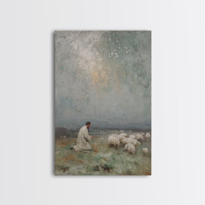 Heaven’s Whisper – Framed Canvas Print – Christian Art – Christian Art Canvas – Moody Christian Art – Christian Wall Art – Christmas Art Pr