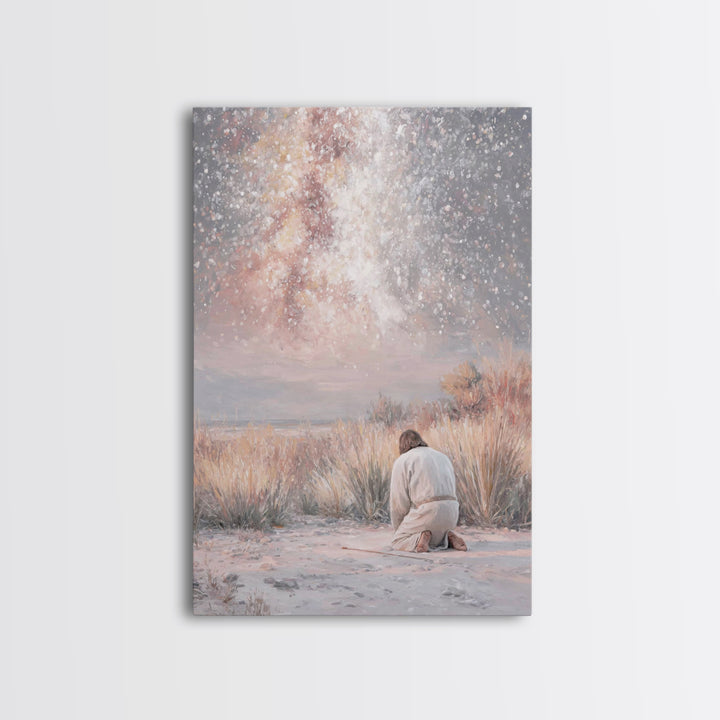 Grace In Stillness – Framed Canvas Print – Christian Christmas Art – Christian Wall Art – Christian Art Canvas – Minimalist Christian Art –