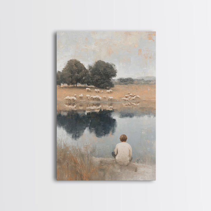 River Of Peace – Framed Canvas Print – Christian Art Canvas – Christian Wall Art – Subtle Christian Art – Christian Painting – Christian De