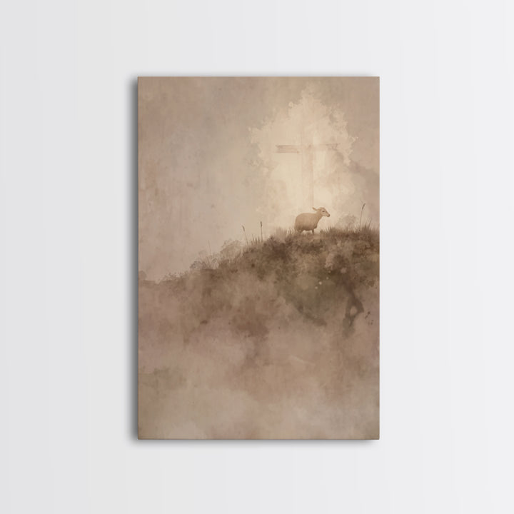 Silent Redeemer – Framed Canvas Print – Christian Wall Art – Christian Painting – Christmas Art Prints – Unique Christian Art – Christian A