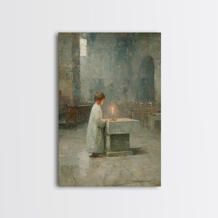 Sanctuary Light – Framed Canvas Print – Christian Art Canvas – Christian Wall Art – Moody Christian Art – Christian Paintings – Vintage Chr