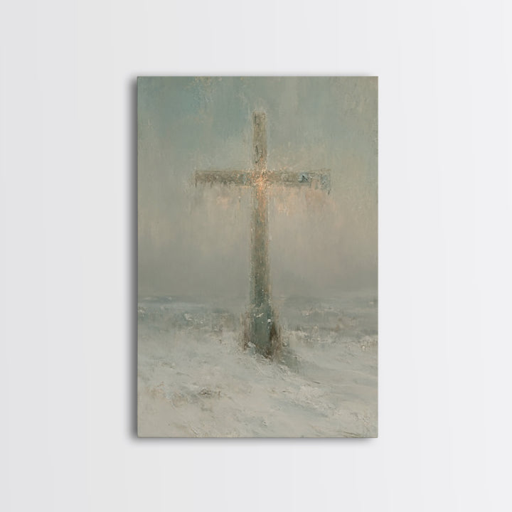 Snowfall Grace – Framed Canvas Print – Christian Christmas Art – Christian Wall Art – Christmas Art Prints – Christian Decor – Winter Chris