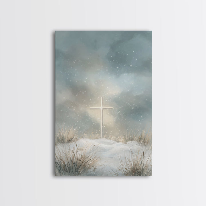 Radiant Salvation – Framed Canvas Print – Christian Wall Art – Christian Art Canvas – Christmas Art – Moody Christmas Art – Christian Gift