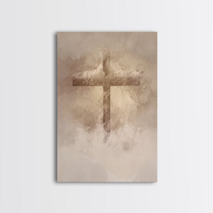 Sacred Stillness – Framed Canvas Print – Minimalist Christian Art – Christian Wall Art – Christian Art Canvas – Christian Gift Ideas – Chri