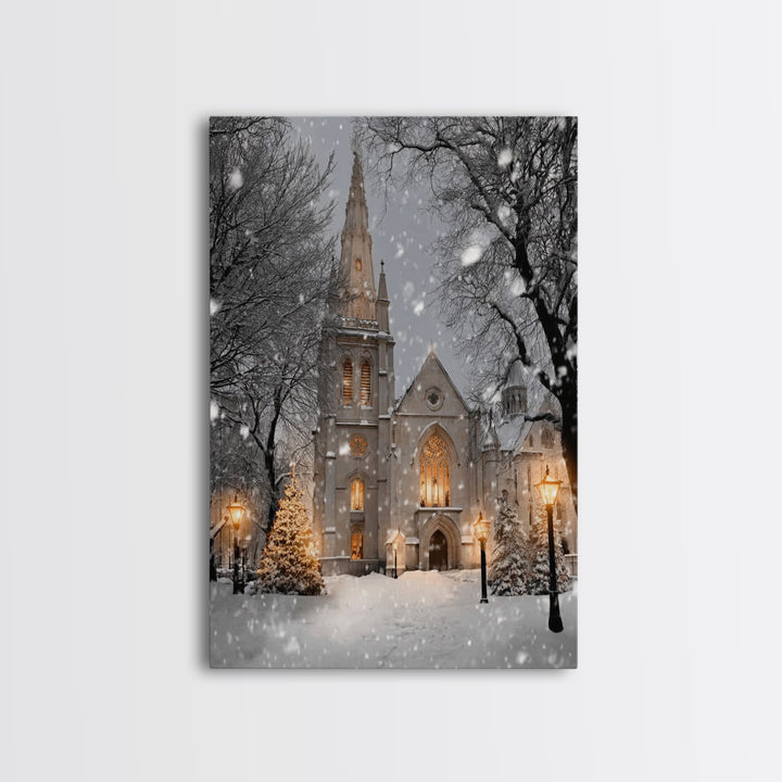Cathedral Of Light – Framed Canvas Print – Christmas Wall Art – Christian Art Canvas – Christian Christmas Art – Christian Decor – Christma