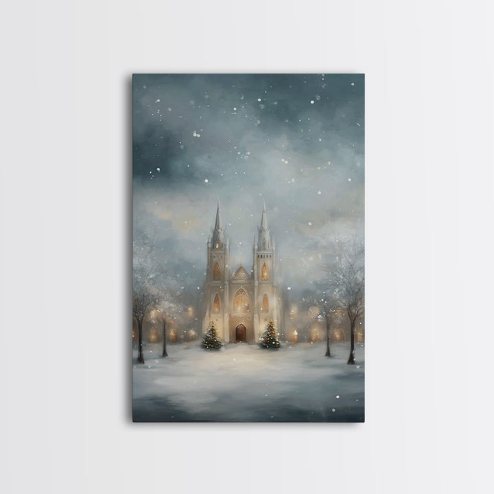 Winter Sanctuary – Framed Canvas Print – Christian Christmas Art – Christian Wall Art – Christmas Art Prints – Christmas Canvas Wall Art –