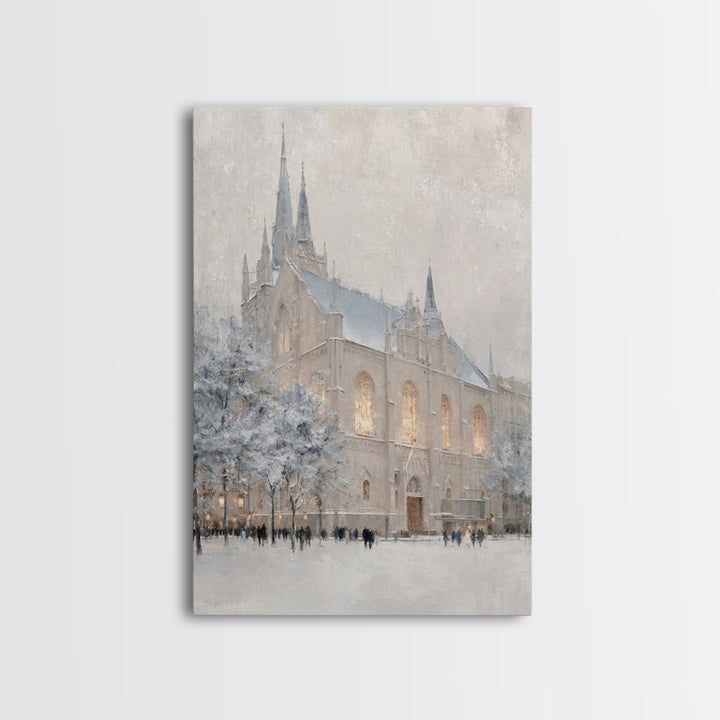 Frosted Spires – Framed Canvas Print – Christian Art Canvas – Christian Wall Art – Subtle Christian Art – Christian Decorations – Christmas