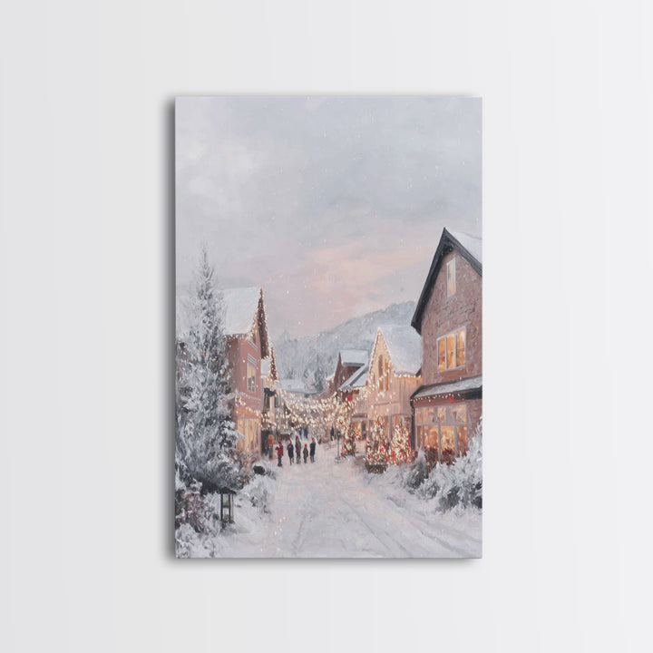 Peaceful Noel – Framed Canvas Print – Framed Christmas Art – Christian Christmas Art – Christmas Art Work – Christian Art Canvas – Christia