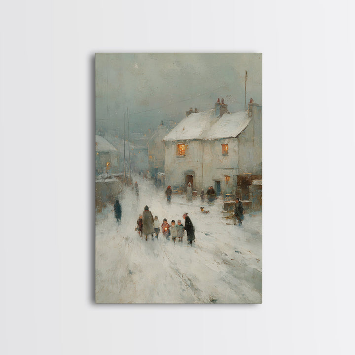 Gentle Gathering – Framed Canvas Print – Christian Art Painting – Vintage Christian Art – Christian Wall Art – Subtle Christian Art – Chris