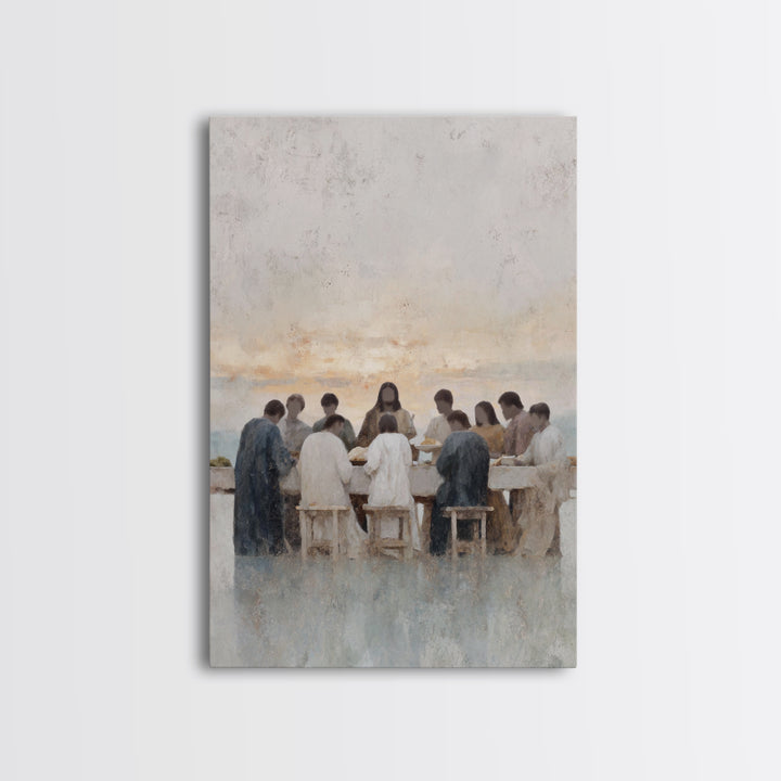 Dawn Of Communion – Framed Canvas Print – Christian Art Print – Jesus Painting – Christian Wall Art – Christian Art Canvas – Minimalist Chr