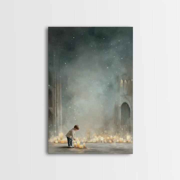Heavenly Dawn – Framed Canvas Print – Christian Wall Art – Christian Christmas Art – Christian Art Canvas – Modern Christian Art – Christia