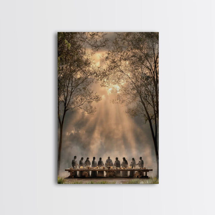 Supper Beneath Glory – Framed Canvas Print – Christian Art Canvas – Jesus Painting – Christian Wall Art – Modern Christian Painting – Chris