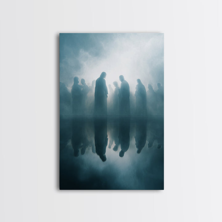 Clouds Of Communion, Framed Canvas Print, Christian Wall Art, Christian Art Canvas, Jesus Painting, Moody Christian Art, Abstract Christian