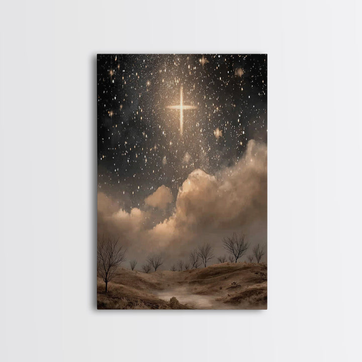 Star of Peace - Framed Canvas Print - Christian Art Canvas - Christian Wall Art - Christian Christmas Art - Christian Gift Ideas - Jesus Pa