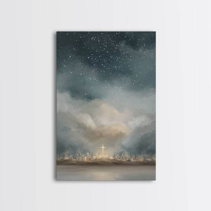 Guiding Star Above - Framed Canvas Print - Christian Wall Art - Christian Art Canvas - Christian Christmas Decor - Jesus Painting - Christm