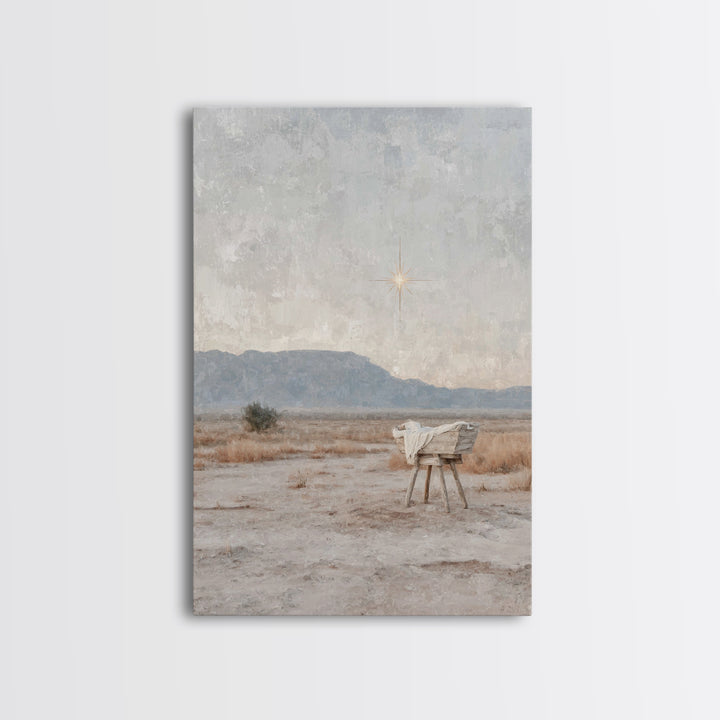 Silent Manger Hope – Framed Canvas Print – Christian Art Canvas – Christian Christmas Art – Christian Wall Art – Christmas Art Work – Jesus