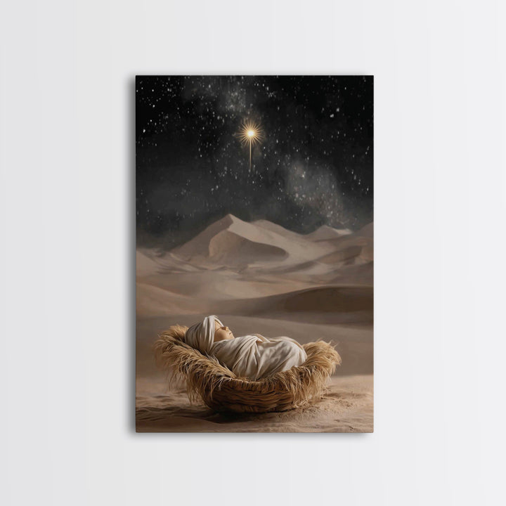 Infant of Light – Framed Canvas Print – Jesus Painting – Christian Art Canvas – Christian Wall Art – Christian Christmas Art – Christian Gi