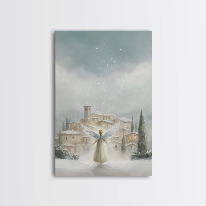 Angel Of Peace – Framed Canvas Print – Christian Christmas Art – Christian Wall Art – Christmas Wall Art – Christian Art Canvas – Modern Ch