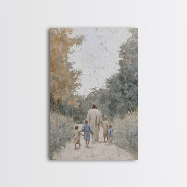 Autumn Light Mercy, Framed Canvas Print, Christian Art Canvas, Jesus Painting, Christian Wall Art, Christian Christmas Art, Christian Decor