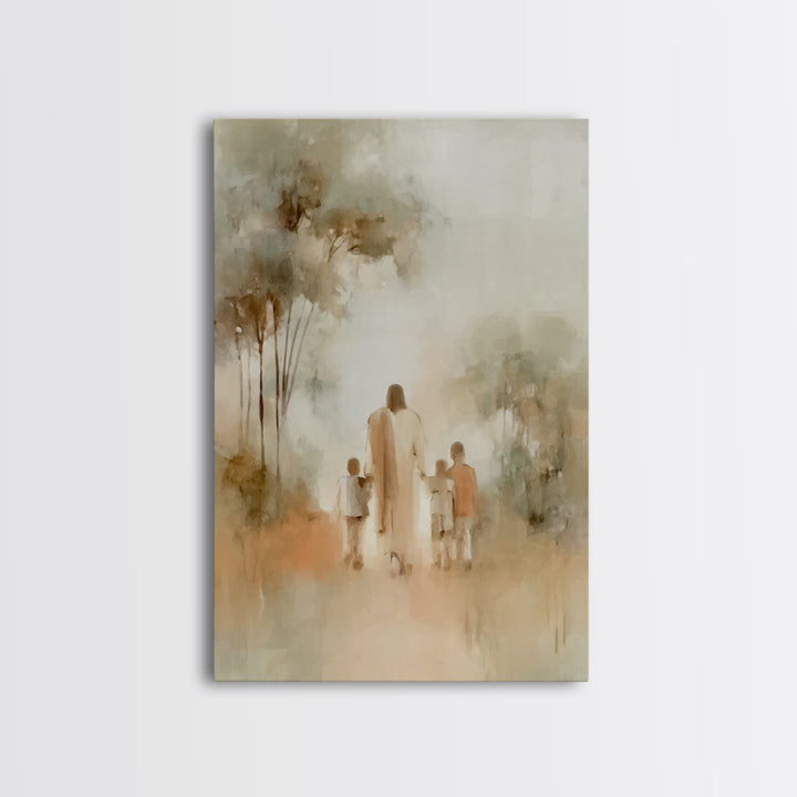 Soft Dawn Blessing | Framed Canvas Print | Christian Wall Art | Jesus Painting | Christian Art Print | Christian Decor | Christmas Art