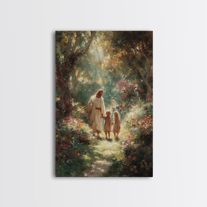 Eden Morning Peace – Framed Canvas Print – Christian Art Canvas – Jesus Painting – Christian Wall Art – Christian Gift – Christmas Art