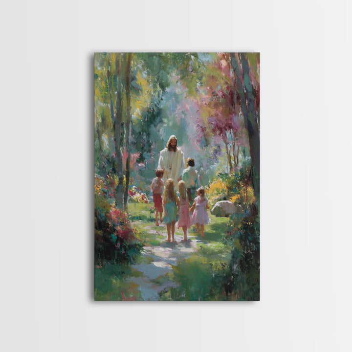 Sacred Path Light, Framed Canvas Print, Christian Wall Art, Christian Art Canvas, Jesus Painting, Christian Decor, Christmas Art