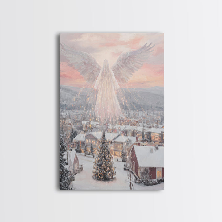 Guardian Over Bethlehem – Framed Canvas Print – Christmas Art – Christian Art Canvas – Christian Wall Art – Framed Christmas Art – Christia