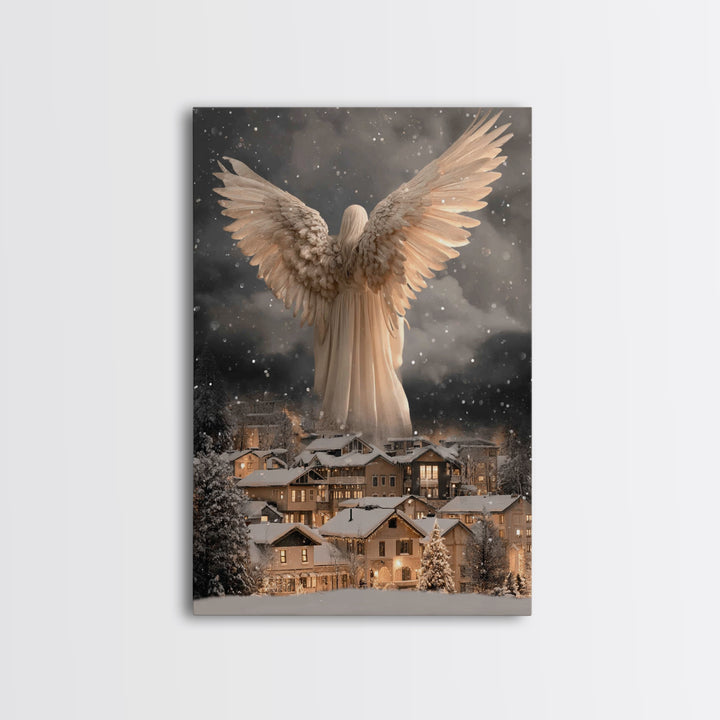 Winter Sentinel – Framed Canvas Print – Christian Wall Art – Modern Christian Art – Christian Christmas Art – Christian Art Canvas – Christ
