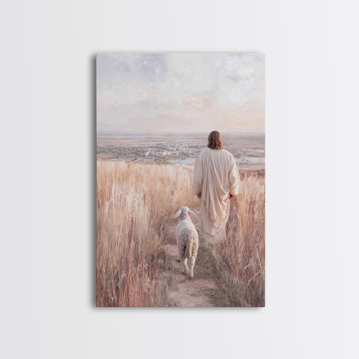 Hillside Of Mercy, Framed Canvas Print, Christian Art Canvas, Jesus Painting, Christian Wall Art, Christian Christmas Art, Modern Christian