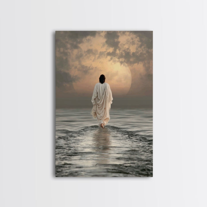 Waves Of Salvation – Framed Canvas Print – Christian Art Canvas – Jesus Painting – Christian Wall Art – Modern Christian Art – Christian Gi
