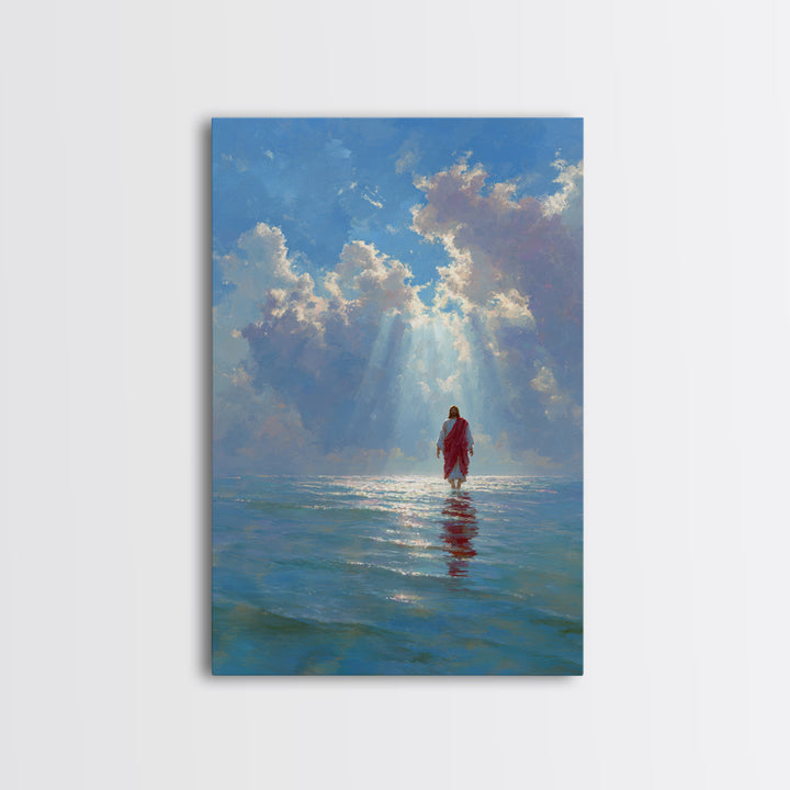 Heaven’s Open Light – Framed Canvas Print – Christian Wall Art – Jesus Painting – Christian Art Canvas – Modern Christian Art – Christian G