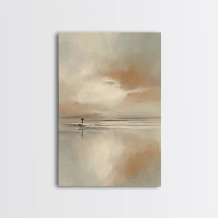 Arms Of Stillness | Framed Canvas Print | Christian Art Canvas | Christian Wall Art | Jesus Painting | Subtle Christian Art | Christian Gif