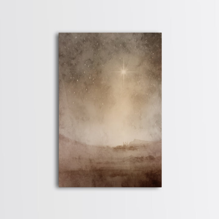 Star Of Salvation, Framed Canvas Print, Christmas Art Prints, Christian Christmas Art, Christian Wall Art, Christian Art Canvas, Framed Chr