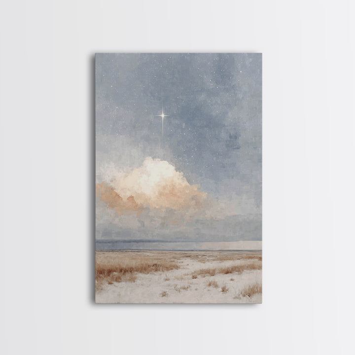 Guiding Star Fields – Framed Canvas Print – Christian Wall Art – Christmas Art Prints – Christian Art Canvas – Christian Christmas Art – Ch