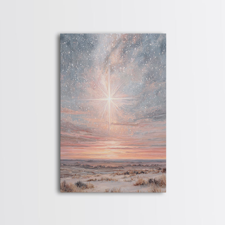 Dawn Star Promise – Framed Canvas Print – Christmas Art Prints – Christian Wall Art – Christian Christmas Art – Christian Art Canvas – Mode