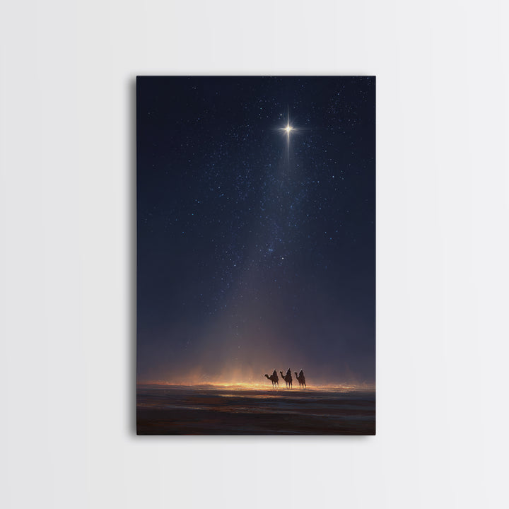Journey By The Star – Framed Canvas Print – Christmas Art Prints – Christian Christmas Art – Christian Wall Art – Christian Art Canvas – Ch