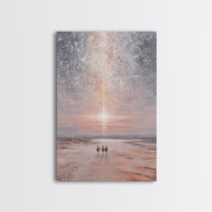 Path Of Bethlehem Light | Framed Canvas Print | Christmas Wall Art | Christian Art Canvas | Christian Christmas Art | Christmas Art Prints