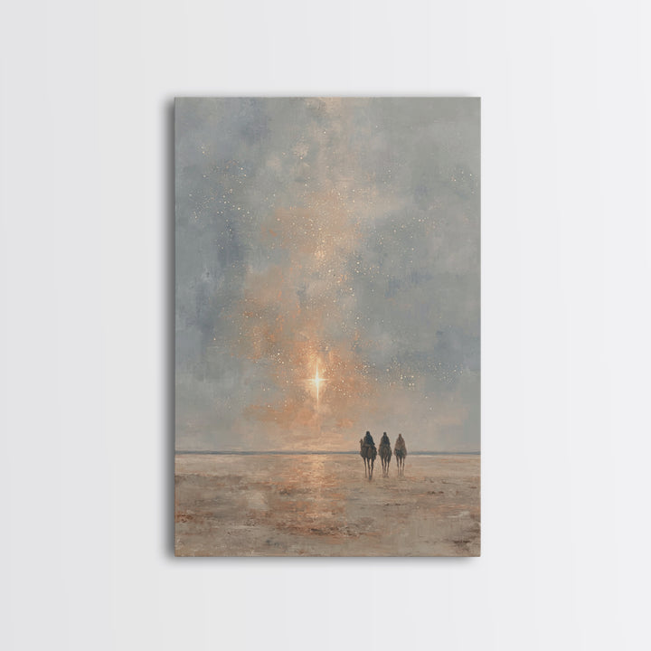 The Guiding Star – Framed Canvas Print – Christian Wall Art – Christmas Art – Christian Christmas Art – Christian Art Canvas – Jesus Painti