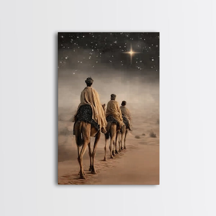 Holy City Glow, Framed Canvas Print, Christian Art, Christian Art Canvas, Christian Christmas Art, Christmas Art, Jesus Painting