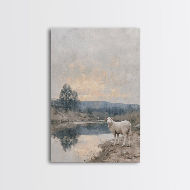 Shepherd’s Dawn – Framed Canvas Print – Christian Wall Art – Christian Art Canvas – Jesus Painting – Christian Christmas Art
