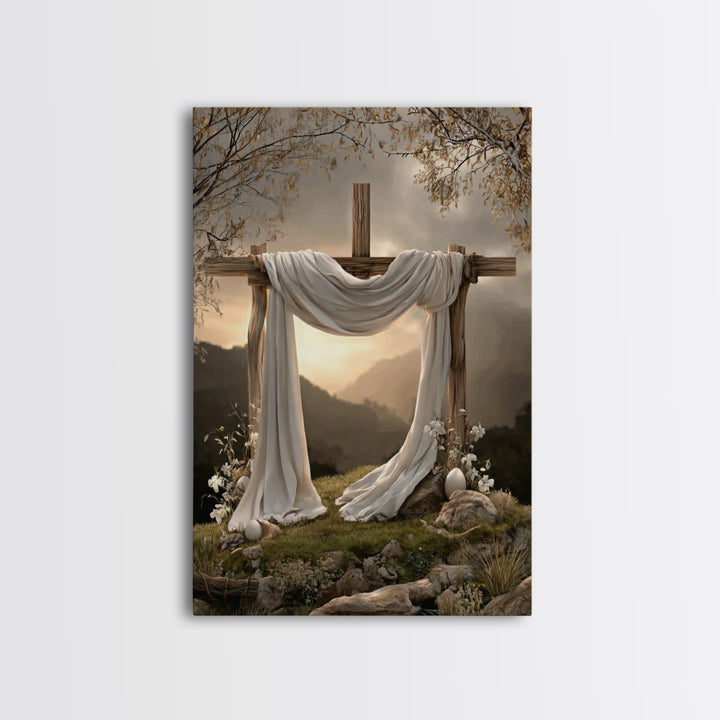 Light of Salvation | Framed Canvas Print | Christian Art Canvas | Christian Wall Art | Christian Painting | Christian Christmas Art