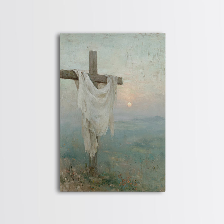 Hilltop Mercy – Framed Canvas Print – Christian Wall Art – Christian Art Canvas – Christian Painting – Christian Christmas Art