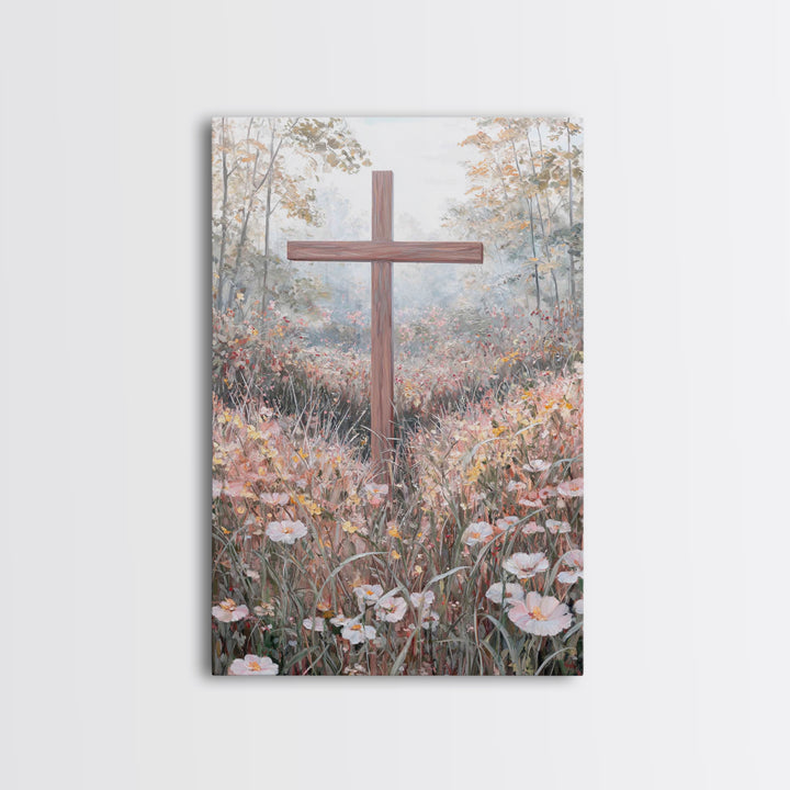 Blooming Redemption – Framed Canvas Print – Christian Art Canvas – Christian Wall Art – Christian Painting – Christian Christmas Art