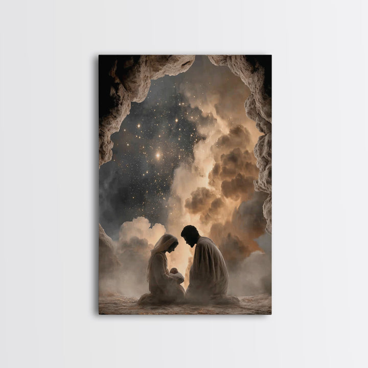 Nativity Night | Framed Canvas Print | Christian Wall Art | Christian Art Canvas | Jesus Christmas Art | Christian Painting